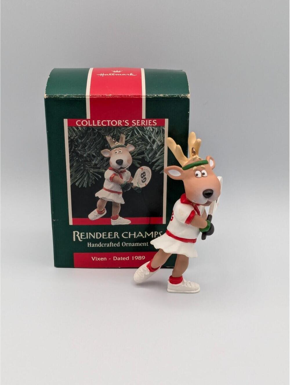 Hallmark Keepsake Vixen Reindeer Champs 1989, 4th in Series Vintage Ornament